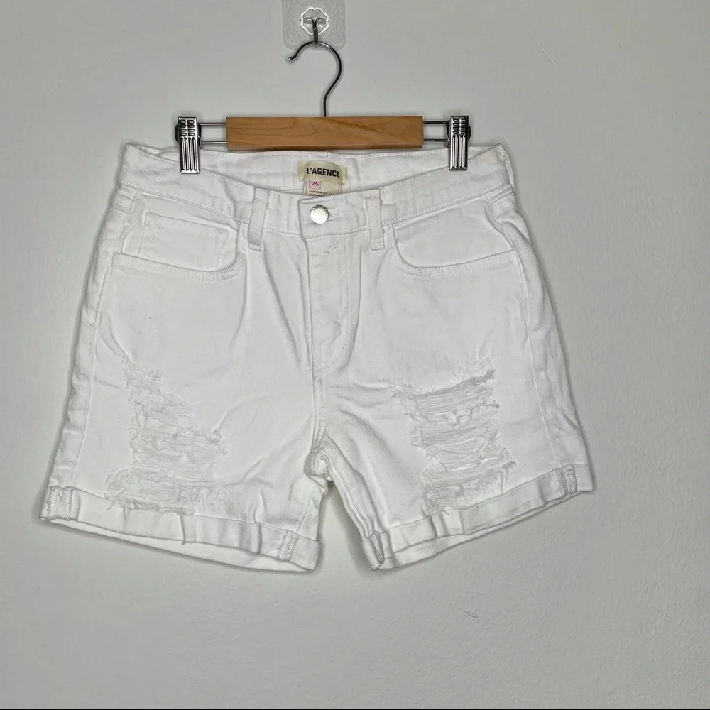 L'agence Denim White Shorts Size 25 - Picture 2 of 9